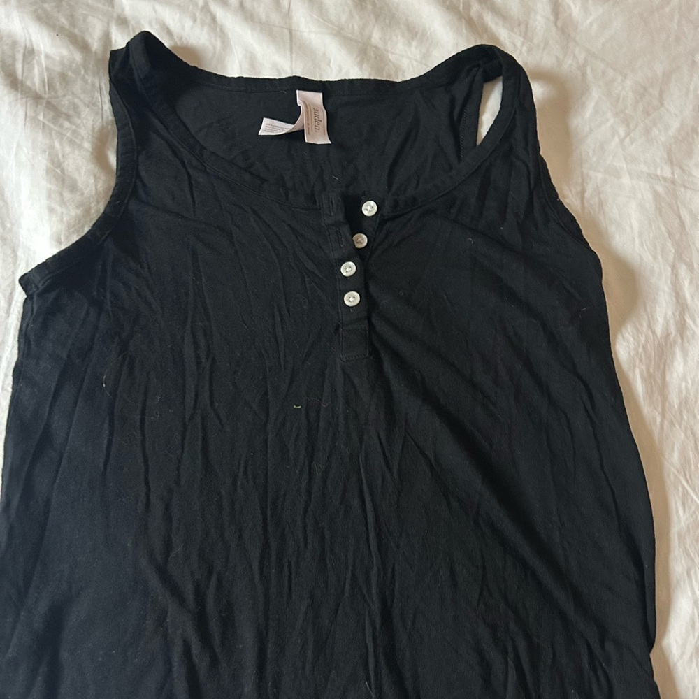 Auden Black Buttoned Tank Top